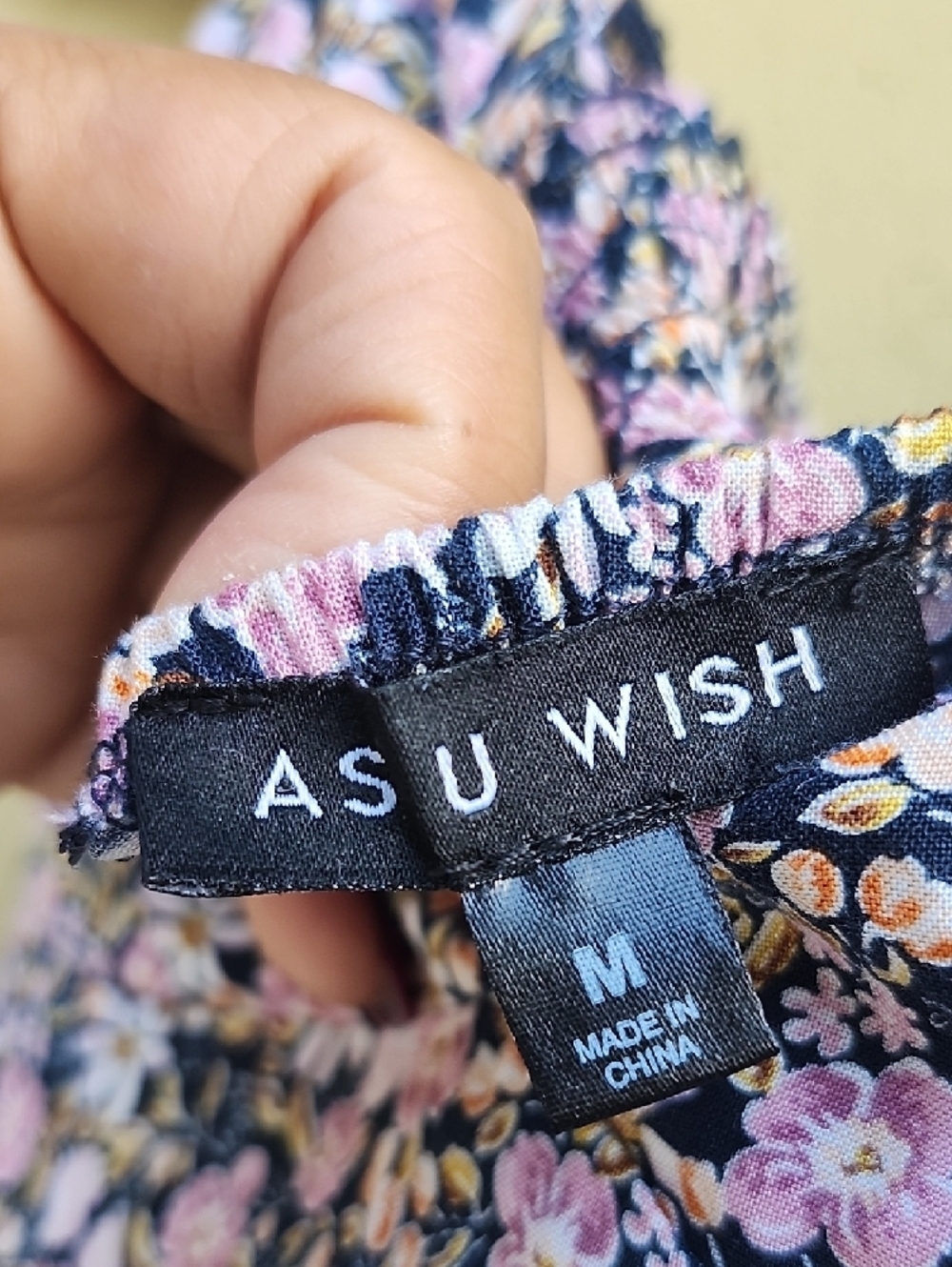 As U Wish Boho Lavender & Navy Floral Asymmetrical Hi-Lo Dress - Picture 2 of 14